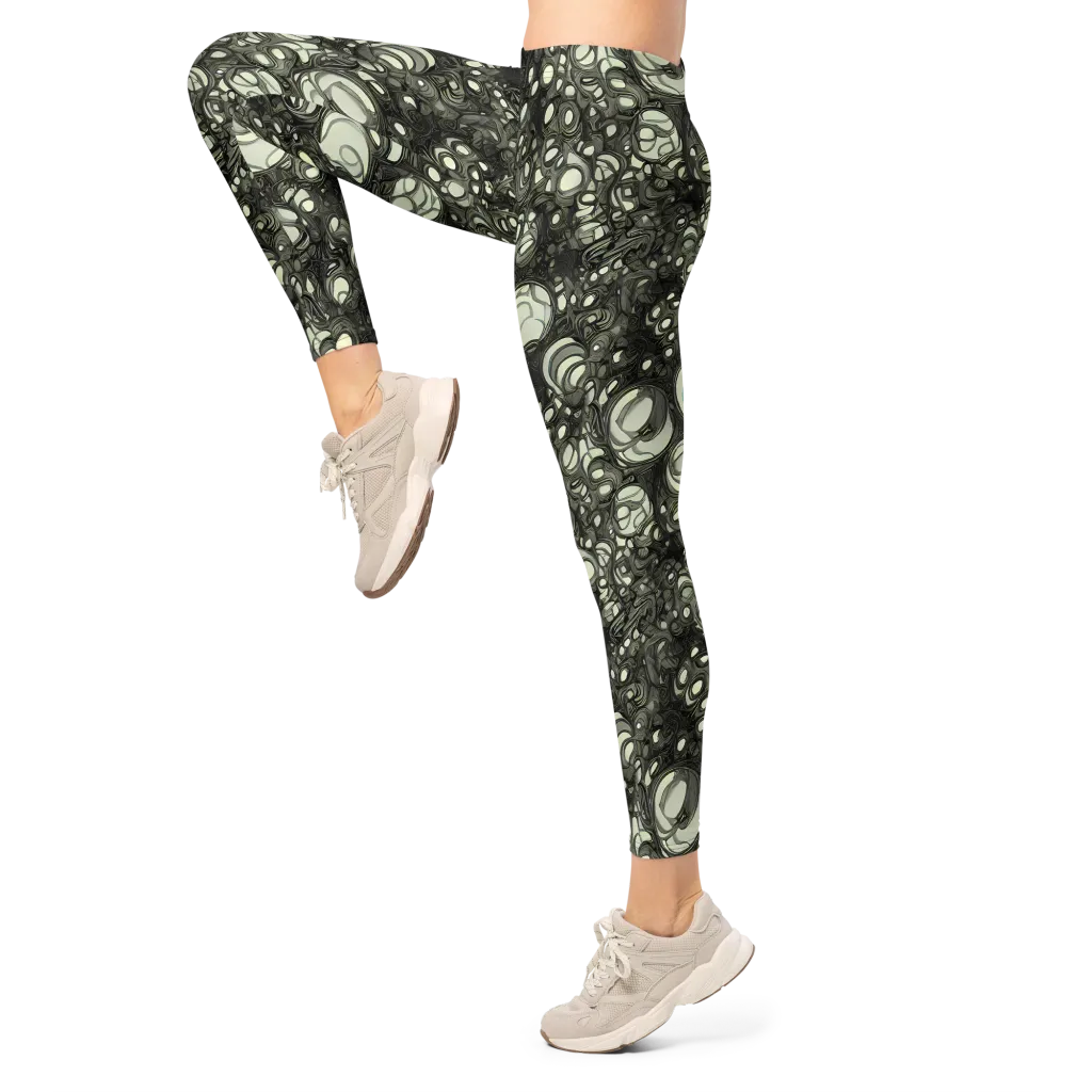 Cellular Noir on Leggings — Left