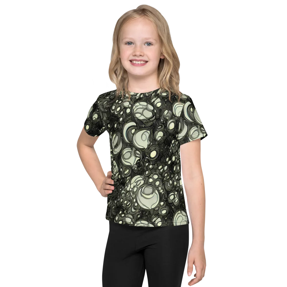 Cellular Noir on Kids Crew Neck T-Shirt — Front