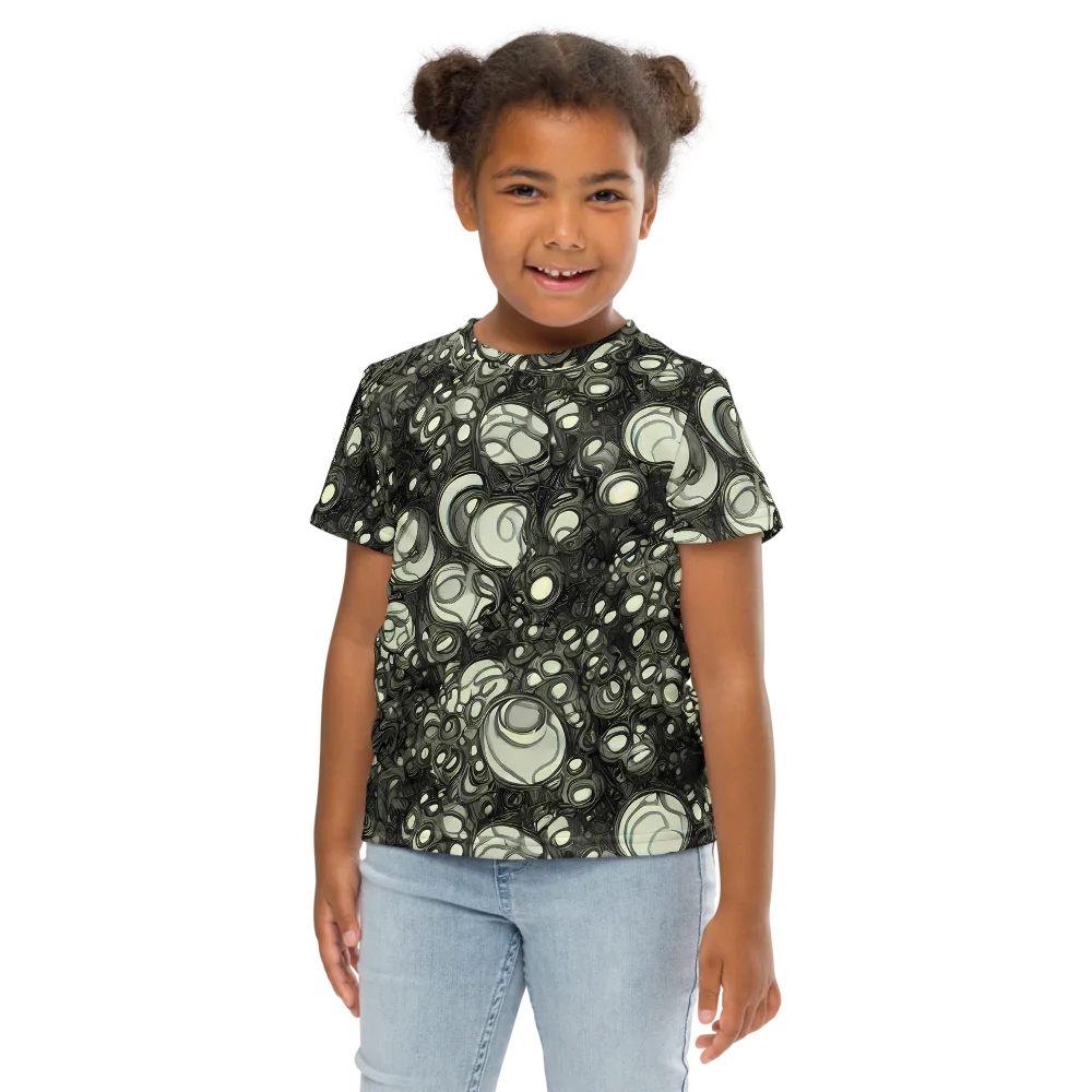 Cellular Noir on Kids Crew Neck T-Shirt — Front