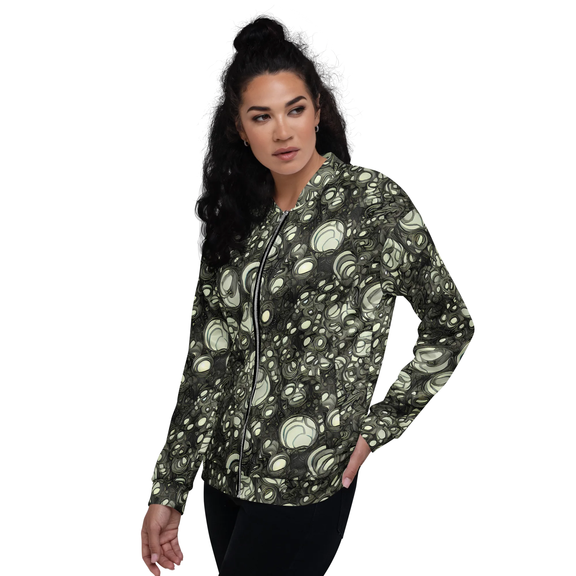 Cellular Noir on Bomber Jacket — Left