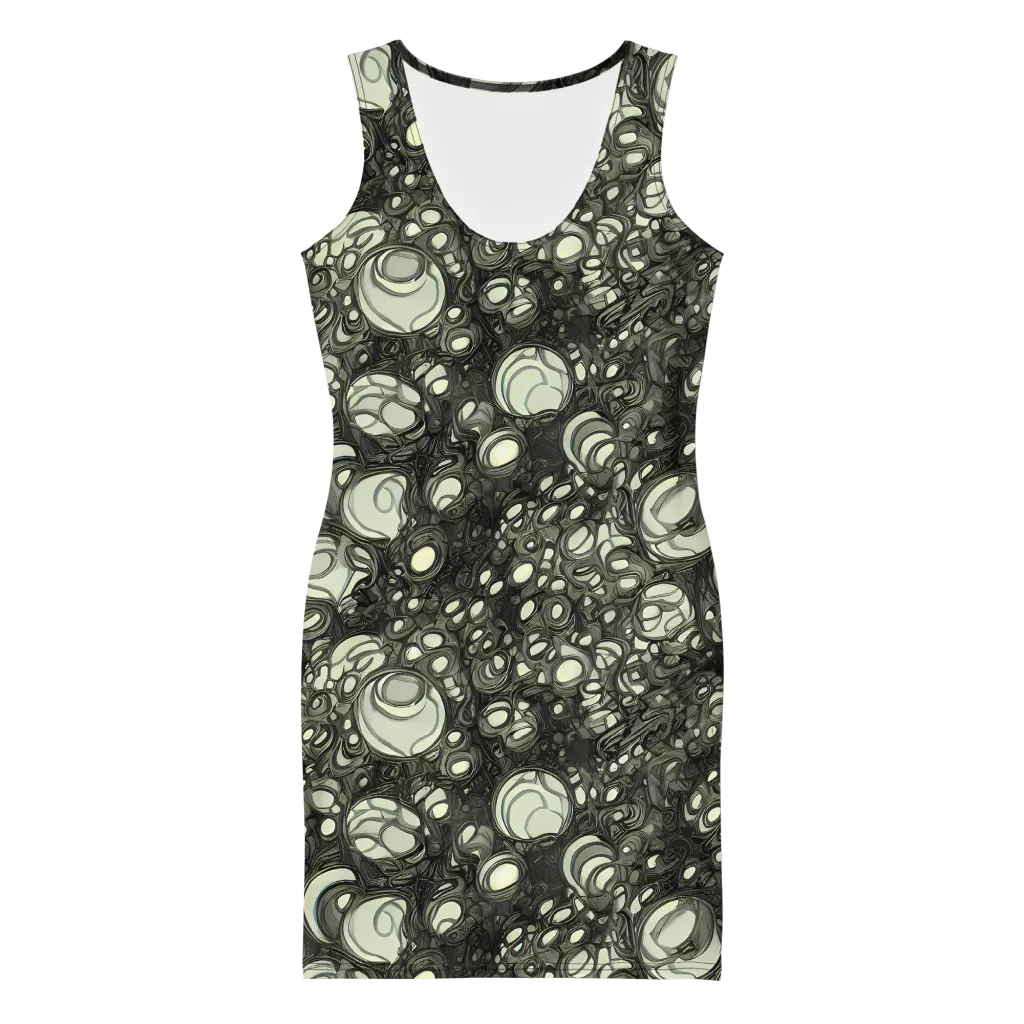 Cellular Noir on Bodycon Dress — Front