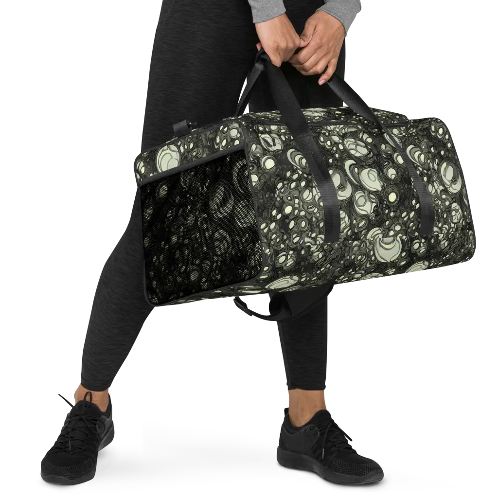 Cellular Noir on Duffle Bag — Right Front