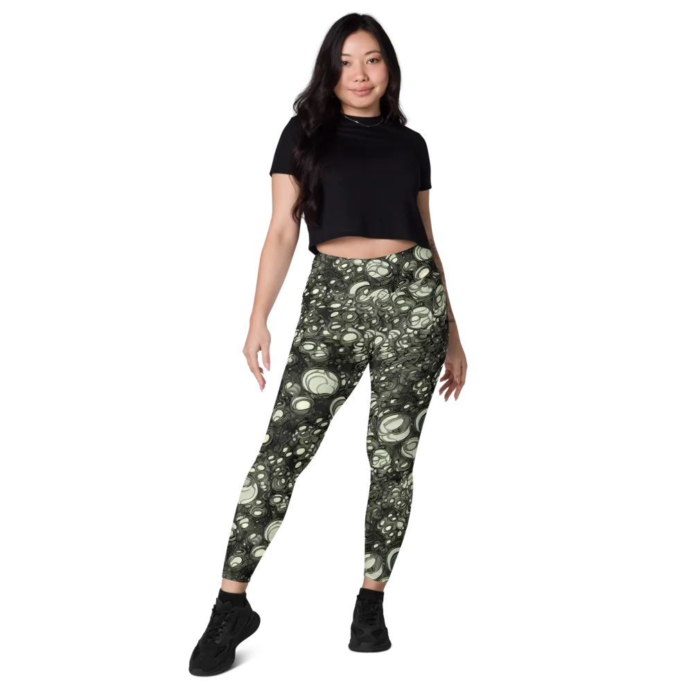 Cellular Noir on Leggings with Pockets — Front