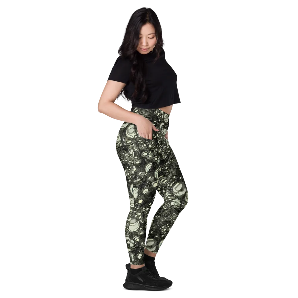 Cellular Noir on Leggings with Pockets — Right
