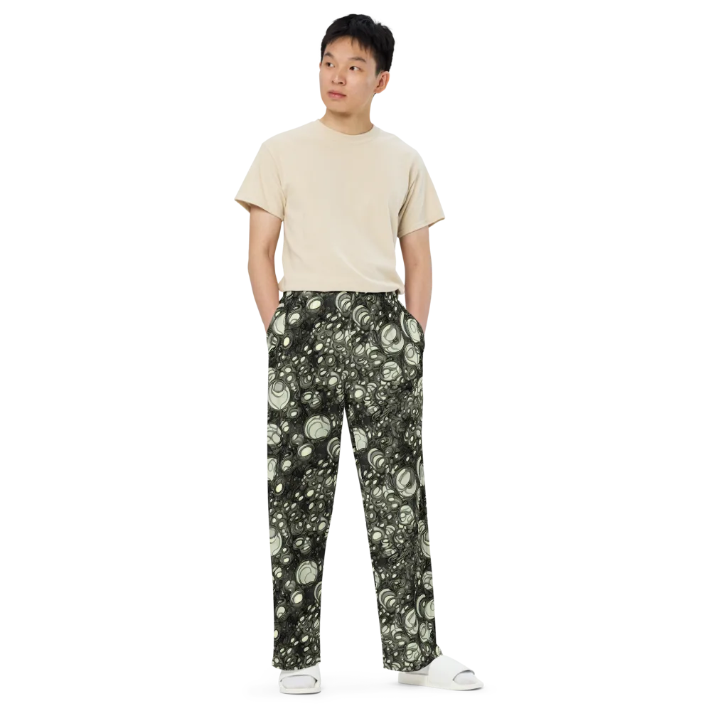 Cellular Noir on Wide-Leg Pants — Front