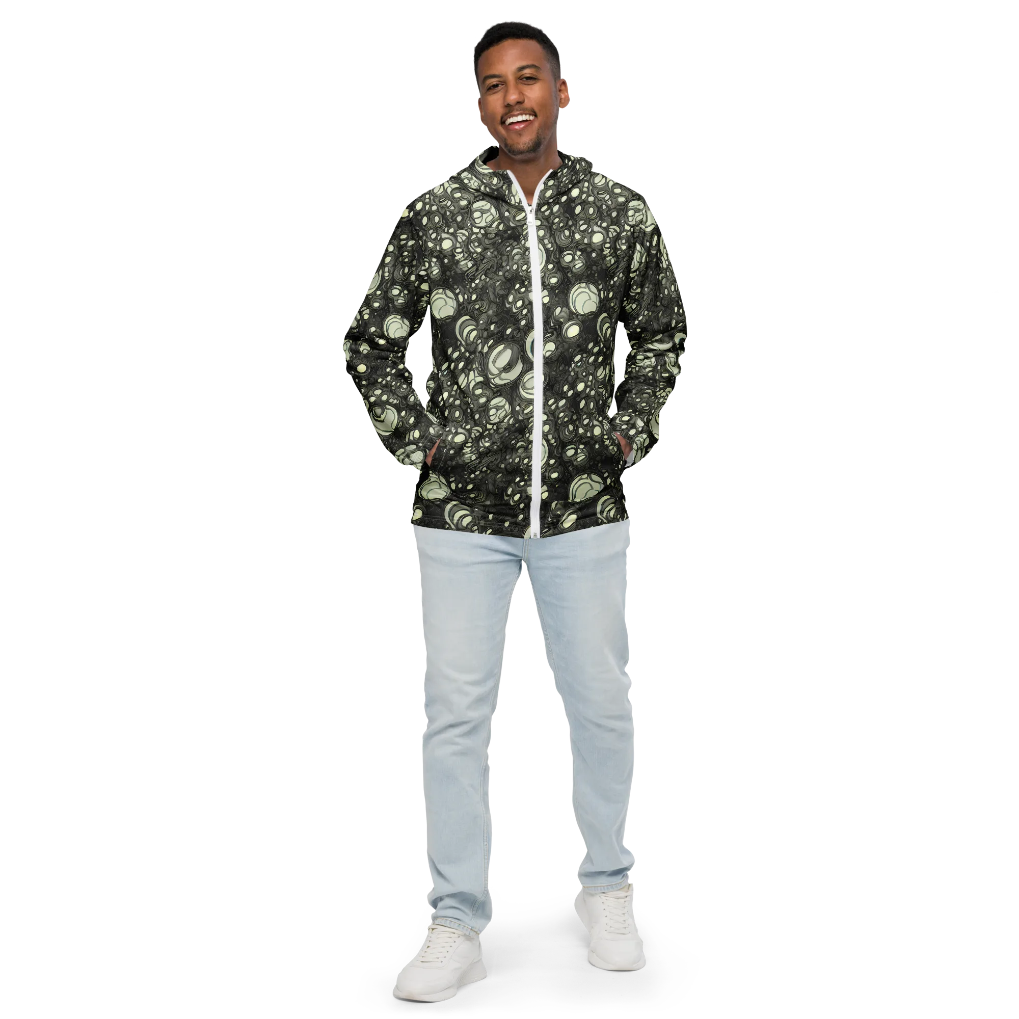 Cellular Noir on Men's Windbreaker — Front