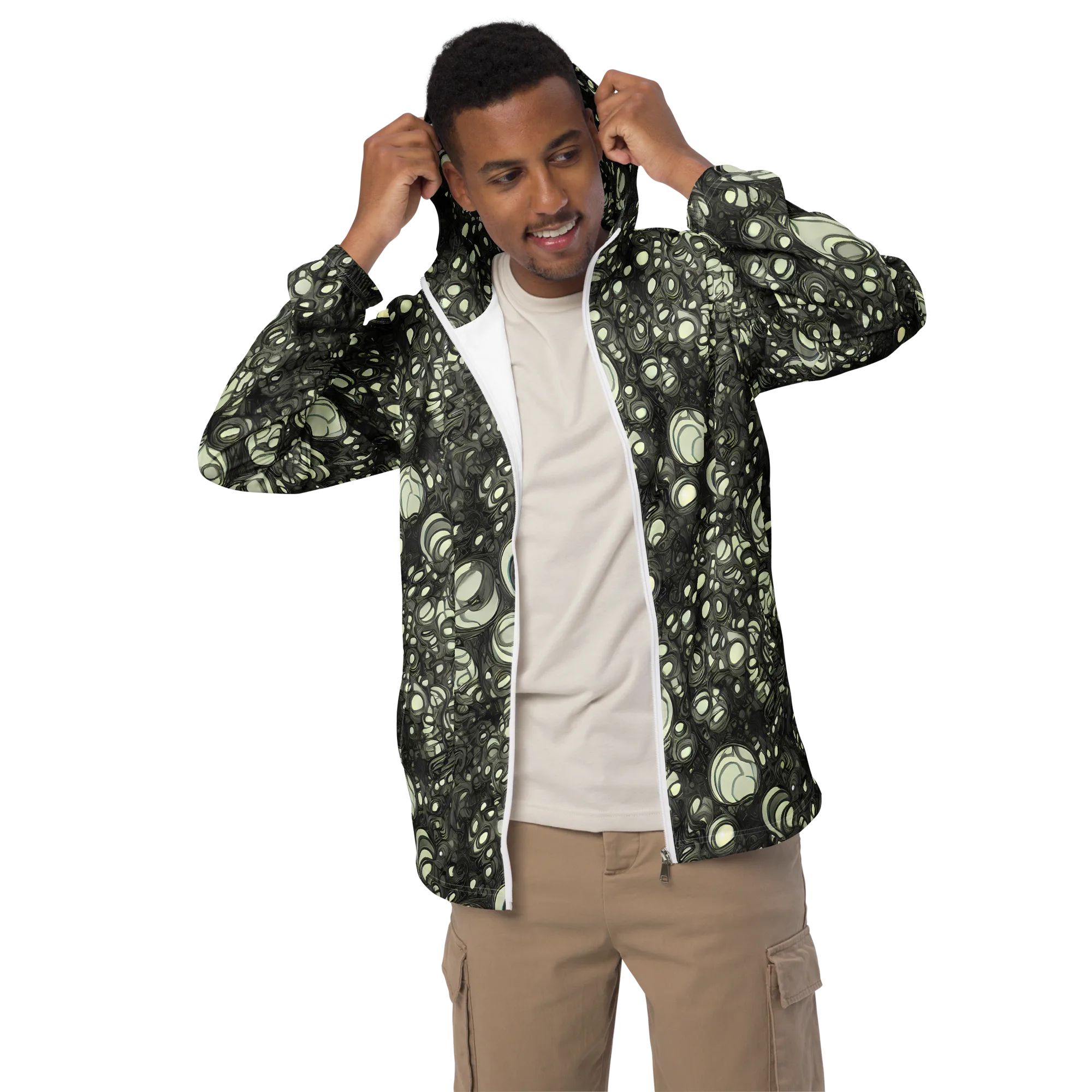 Cellular Noir on Men's Windbreaker — Front