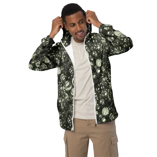 Cellular Noir on a Men's Windbreaker
