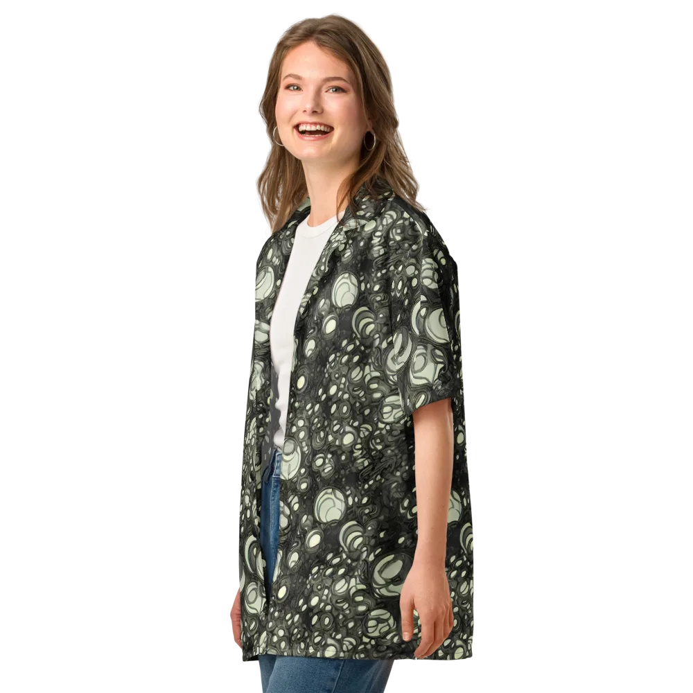 Cellular Noir on Button Shirt — Left Front