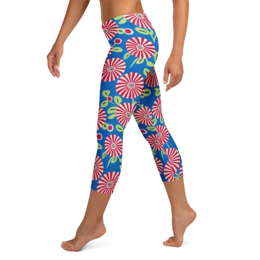 Radiant Garden Parade on a Capri Leggings