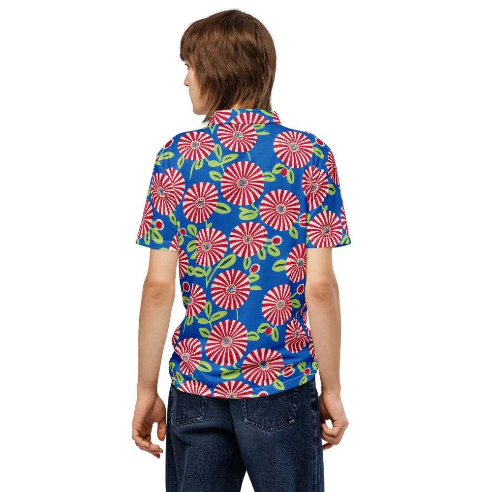 Radiant Garden Parade on Men's Slim Fit Polo Shirt — Back