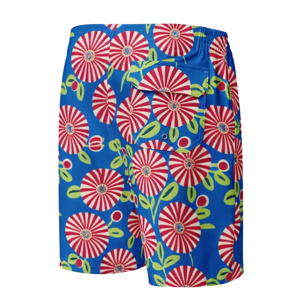 Radiant Garden Parade on Men's Board Shorts — Back