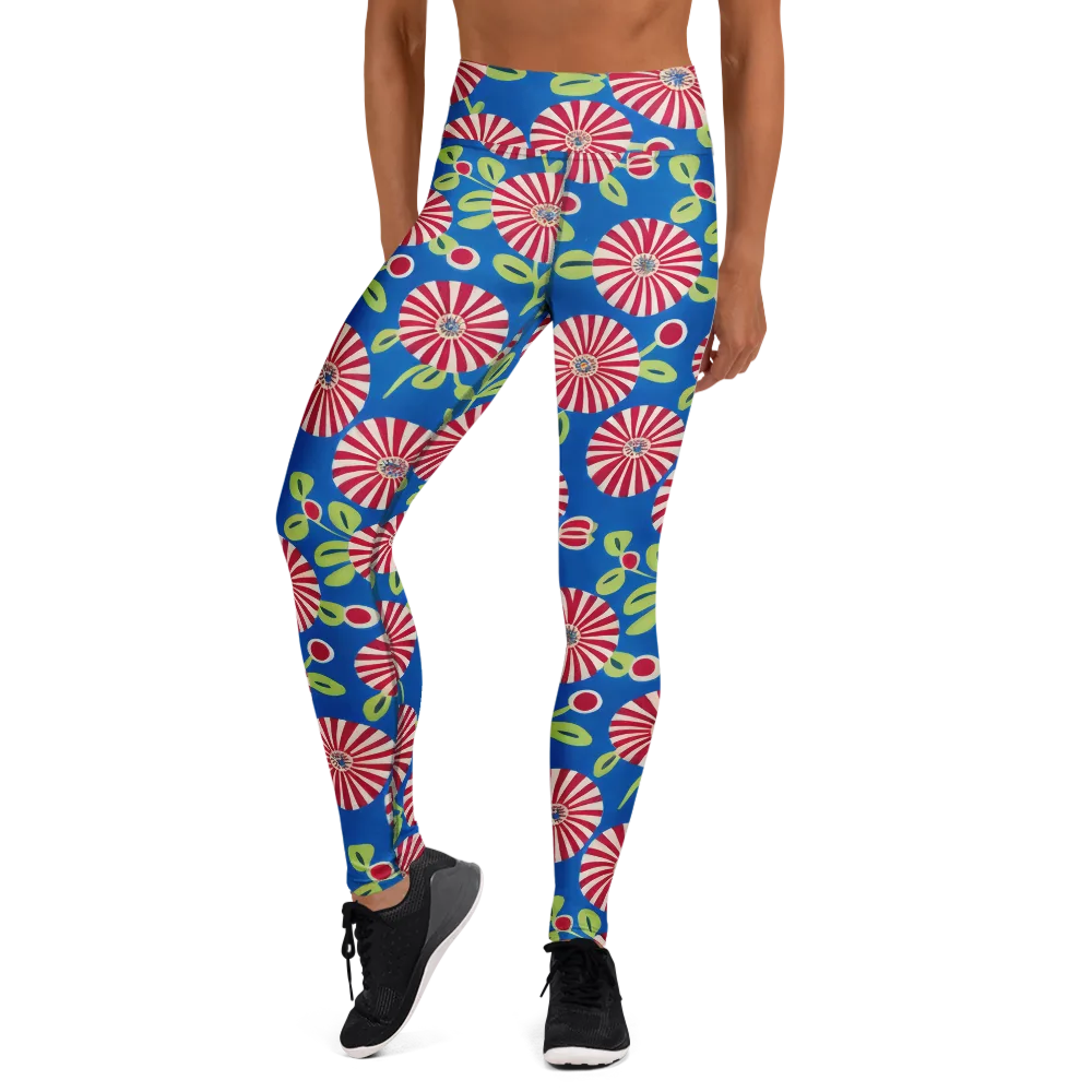Radiant Garden Parade on Yoga Leggings — Front