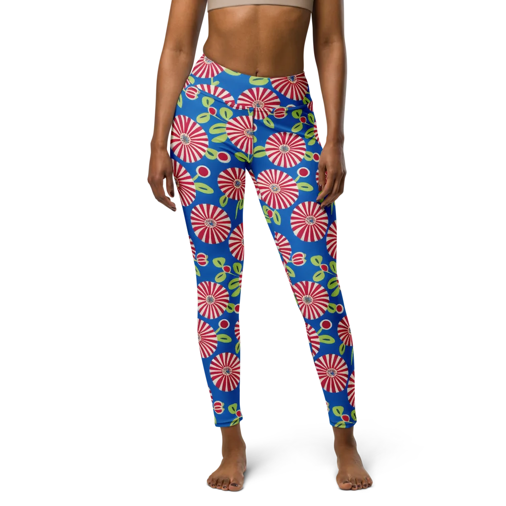 Radiant Garden Parade on Yoga Leggings — Front