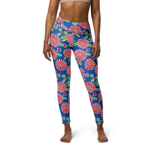 Radiant Garden Parade on a Yoga Leggings