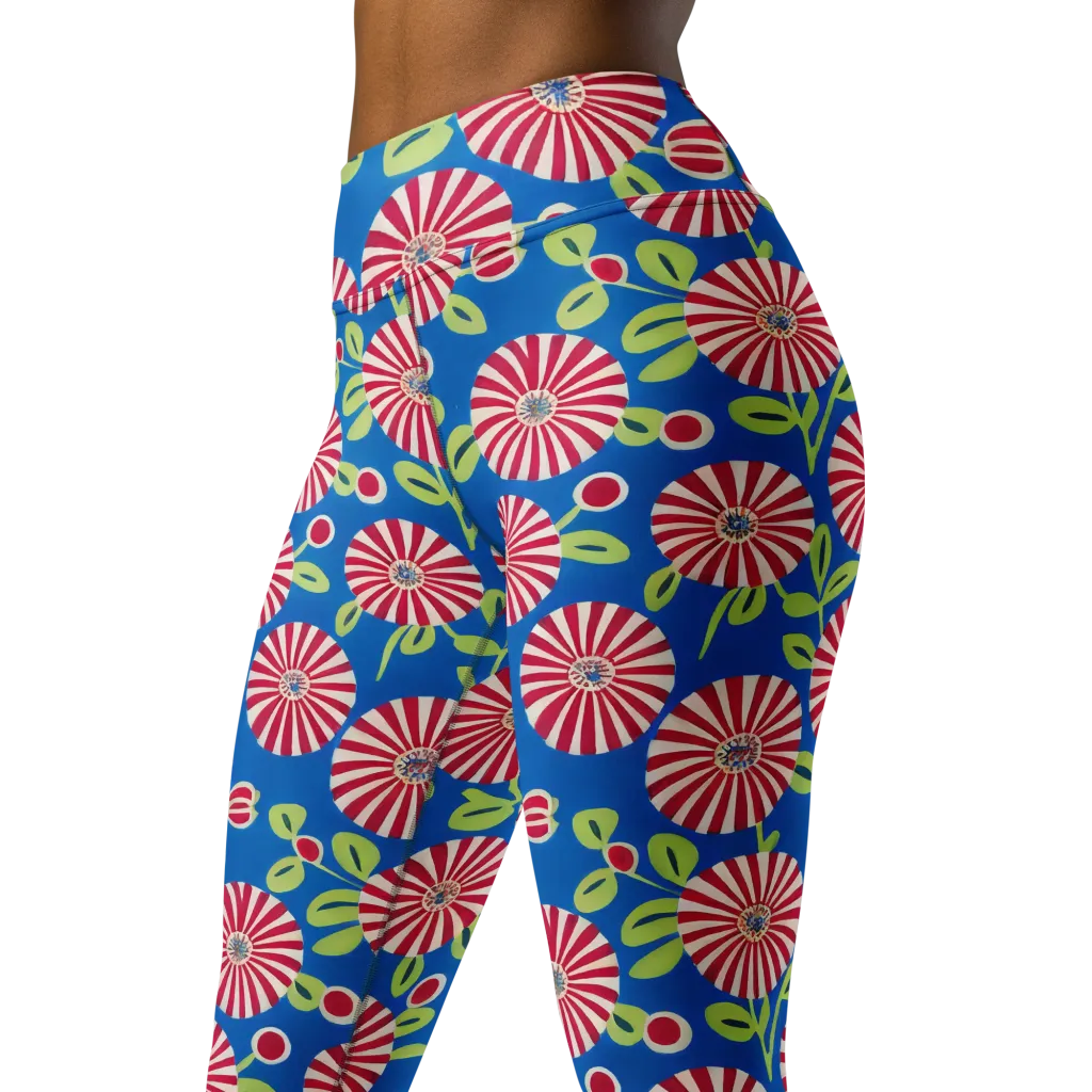 Radiant Garden Parade on Yoga Leggings — Left Front