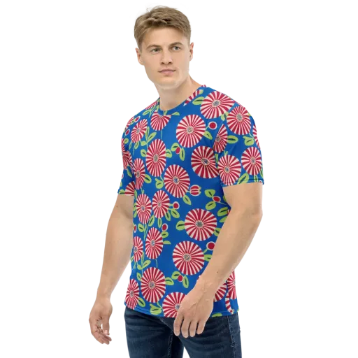 Radiant Garden Parade on a Men's Crew Neck T-Shirt