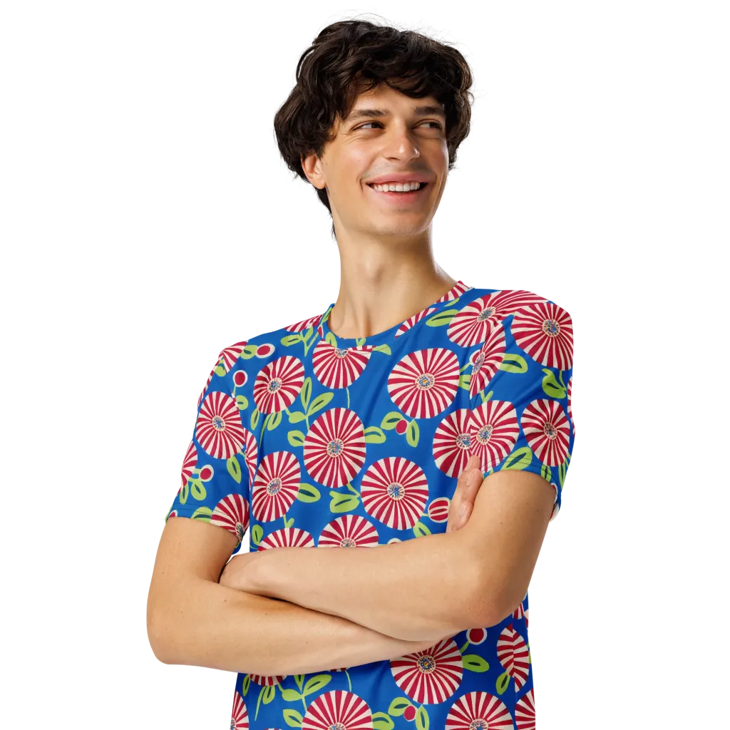 Radiant Garden Parade on Men's Crew Neck T-Shirt — Left Front