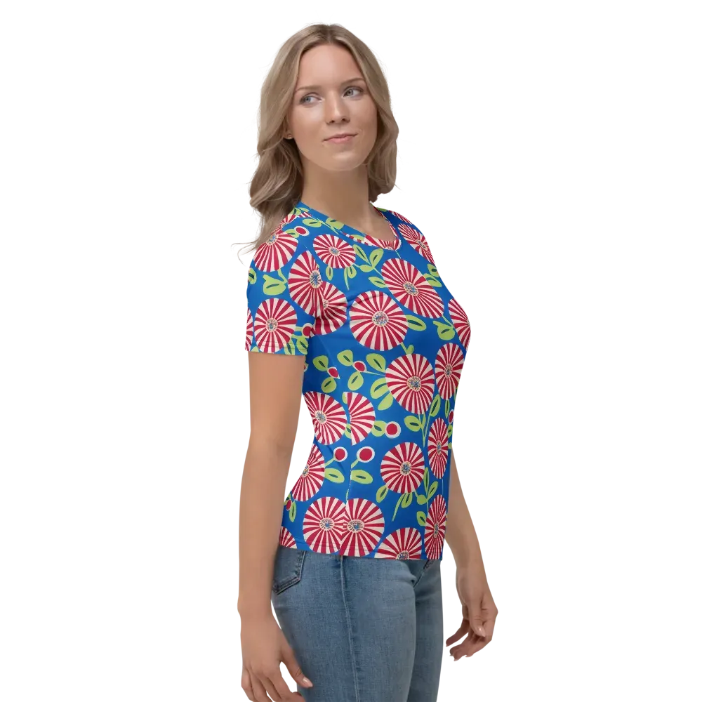 Radiant Garden Parade on Women's Crew Neck T-Shirt — Right