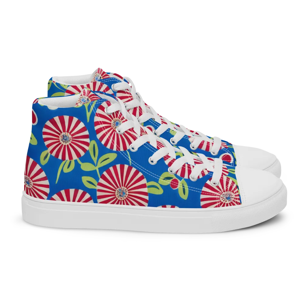 Radiant Garden Parade on Women's High Top Canvas Shoes — Right
