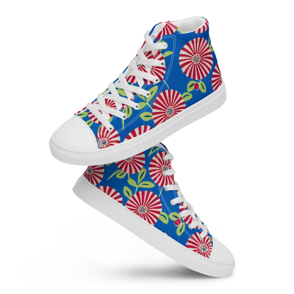 Radiant Garden Parade on Women's High Top Canvas Shoes — Front