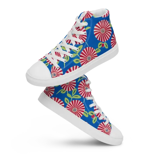 Radiant Garden Parade on a Women's High Top Canvas Shoes