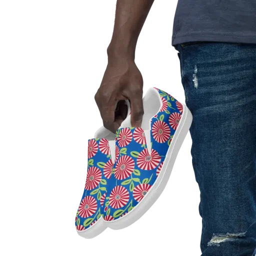 Radiant Garden Parade on a Men's Slip-On Canvas Shoes