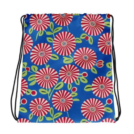 Radiant Garden Parade on a Drawstring Bag