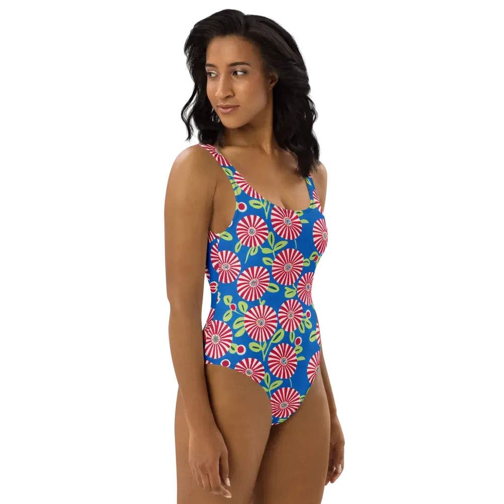 Radiant Garden Parade on One-Piece Swimsuit — Right