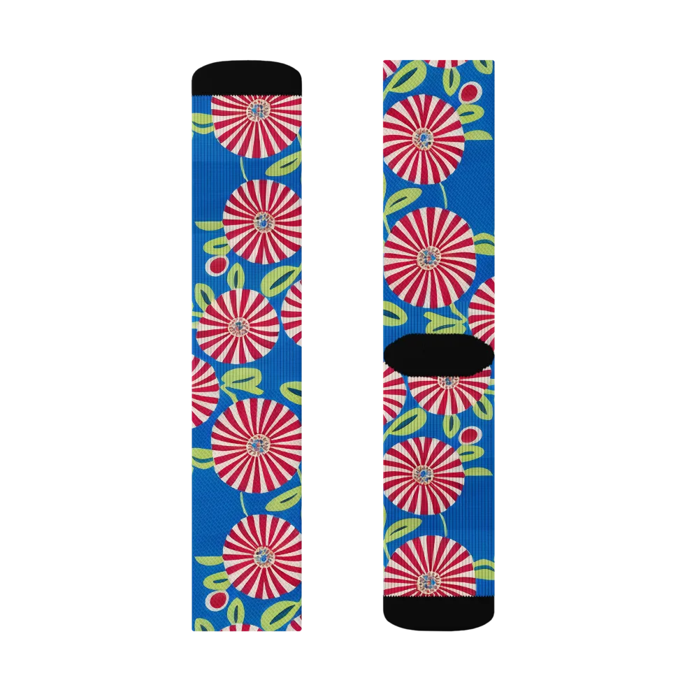 Radiant Garden Parade on Socks — Left Sock