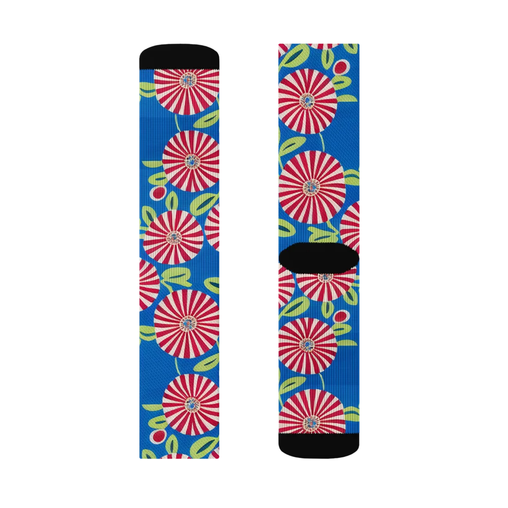 Radiant Garden Parade on Socks — Right Sock