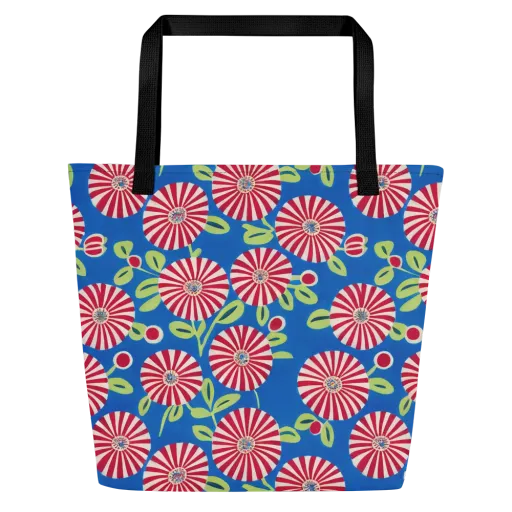 Radiant Garden Parade on a Large Tote Bag W/ Pocket