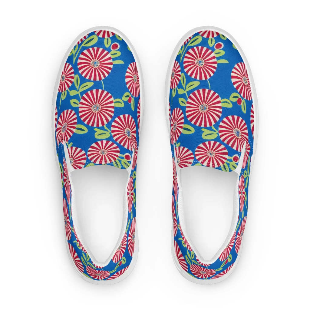 Radiant Garden Parade on Women's Slip-On Canvas Shoes — Front