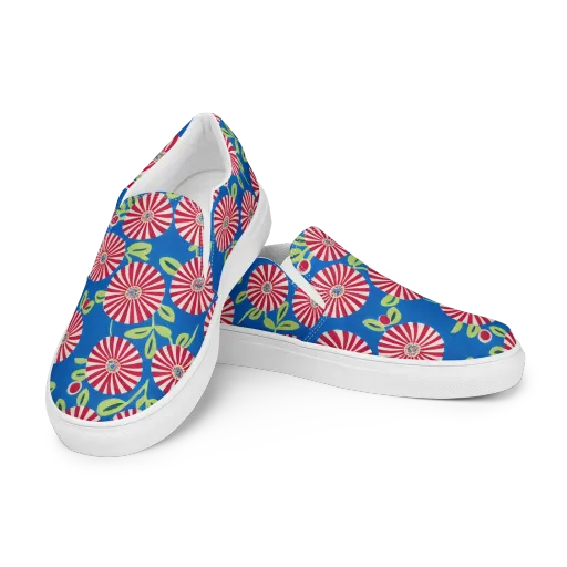 Radiant Garden Parade on a Women's Slip-On Canvas Shoes