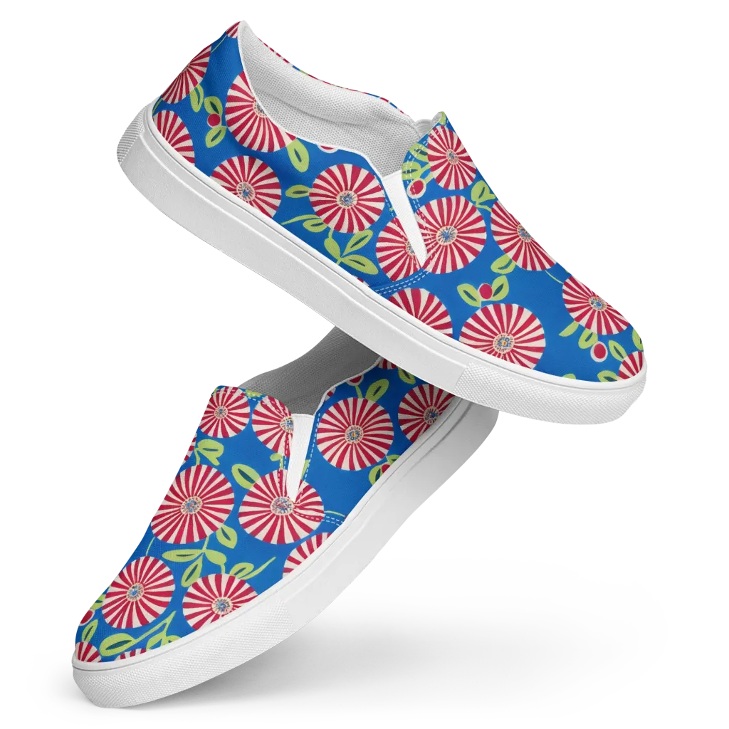 Radiant Garden Parade on Women's Slip-On Canvas Shoes — Front