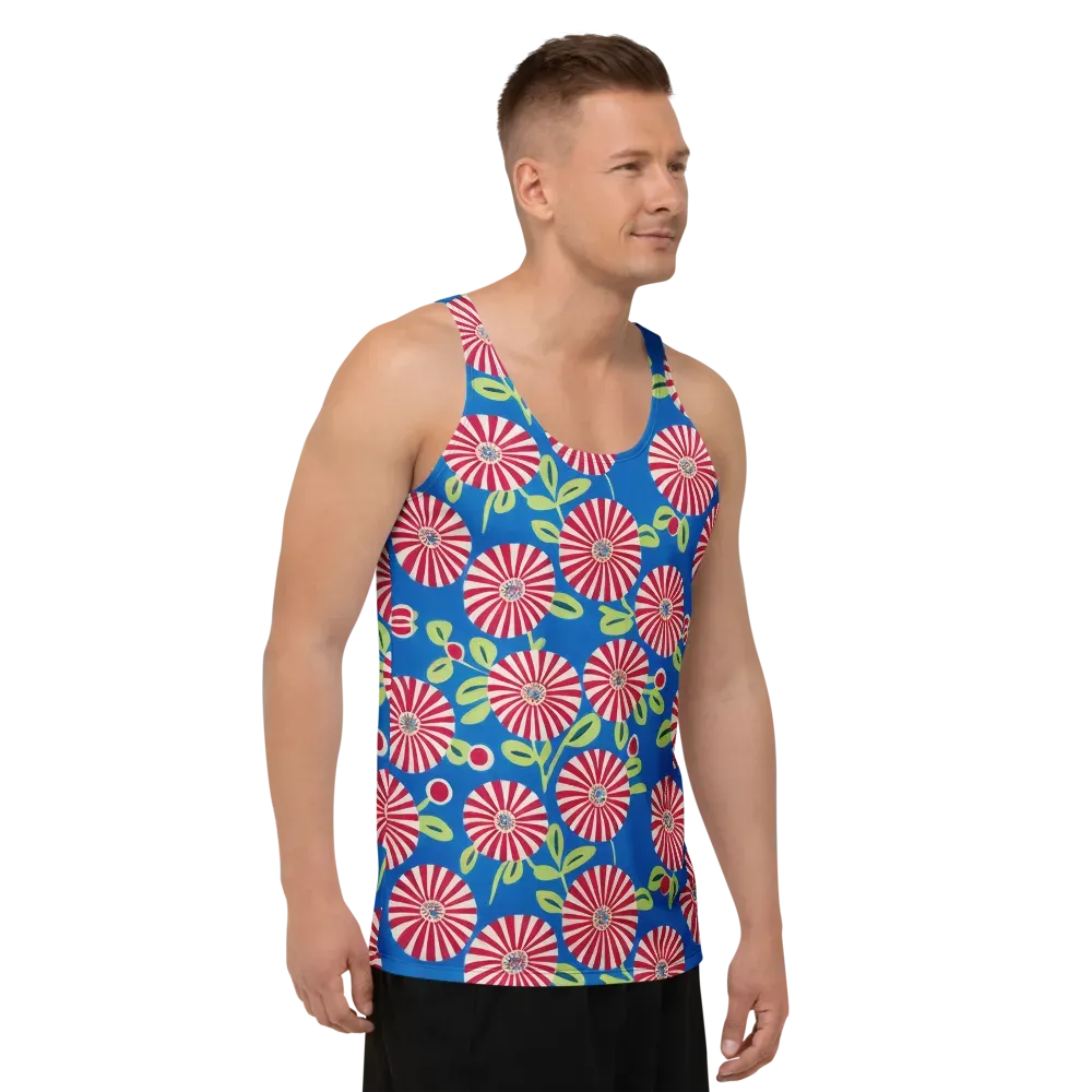 Radiant Garden Parade on Men's Tank Top — Right Front