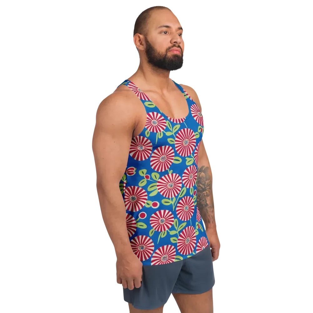 Radiant Garden Parade on Men's Tank Top — Right Front