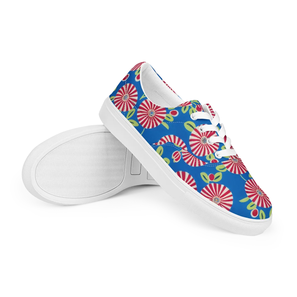 Radiant Garden Parade on Men's Lace-Up Canvas Shoes — Right Front