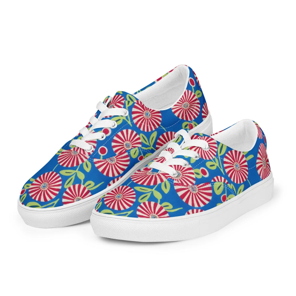 Radiant Garden Parade on Men's Lace-Up Canvas Shoes — Left Front