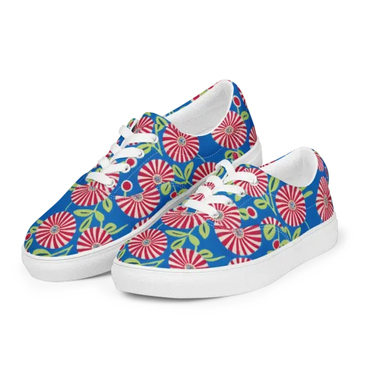 Radiant Garden Parade on a Men's Lace-Up Canvas Shoes