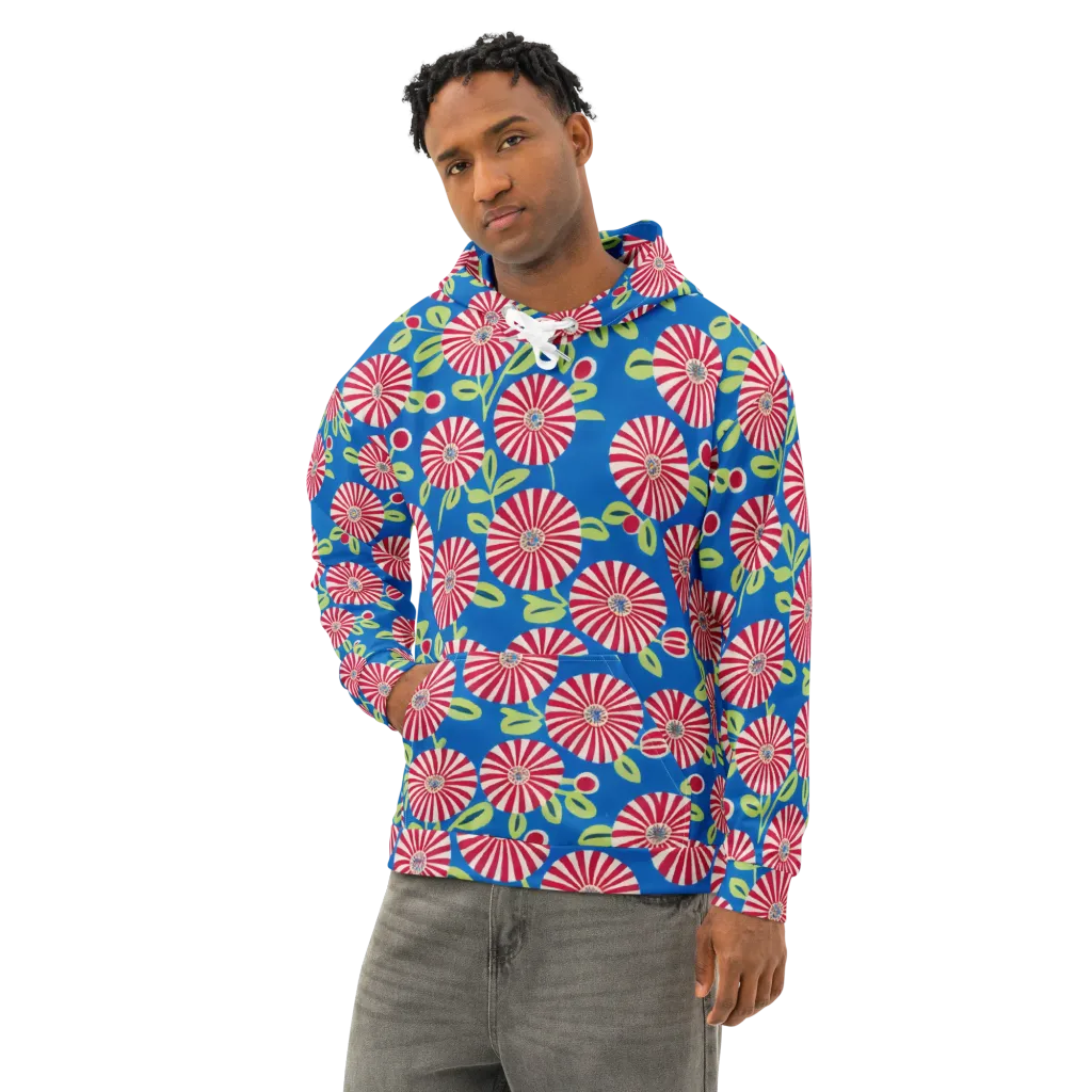Radiant Garden Parade on Cotton Hoodie — Left Front