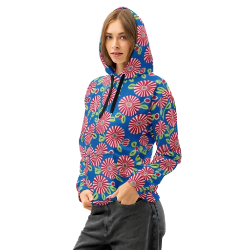 Radiant Garden Parade on a Cotton Hoodie