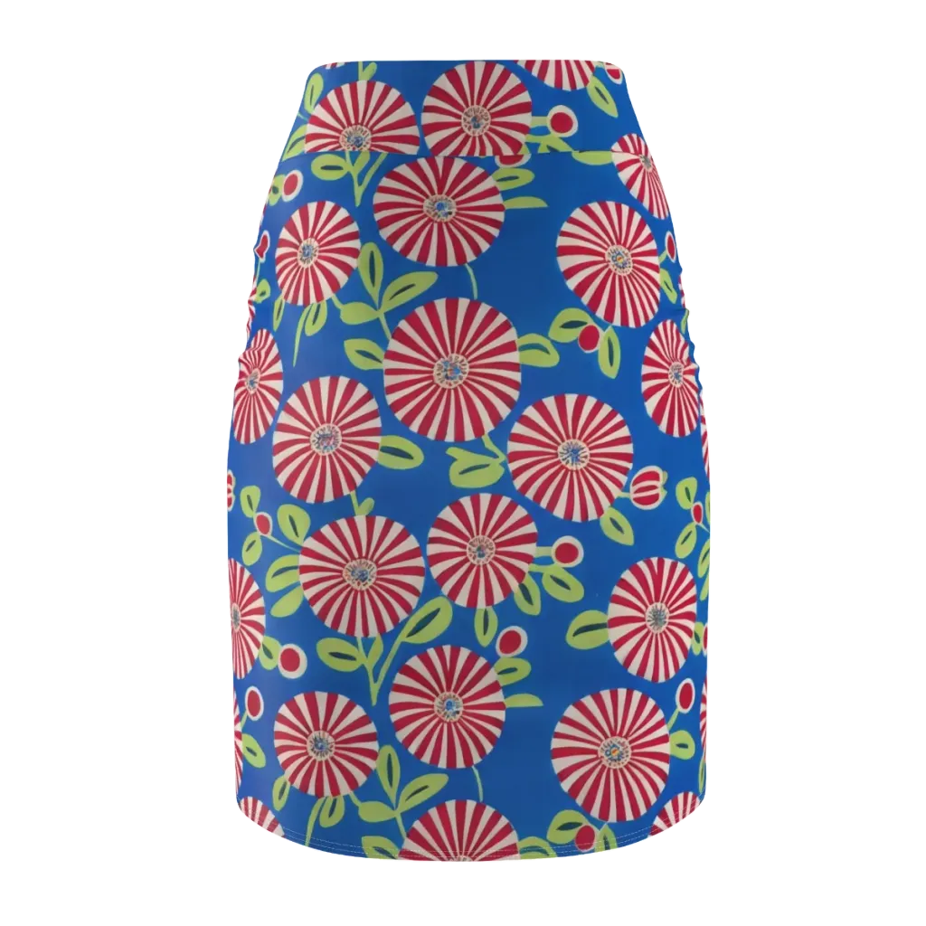 Radiant Garden Parade on Pencil Skirt — Back