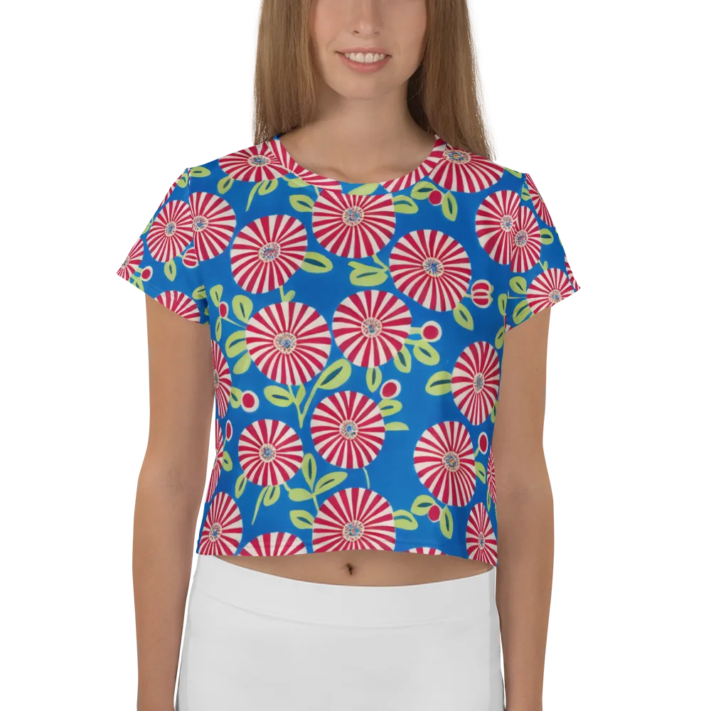 Radiant Garden Parade on Crop Tee — Front