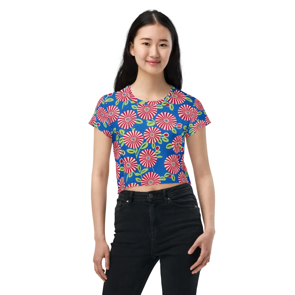 Radiant Garden Parade on Crop Tee — Front