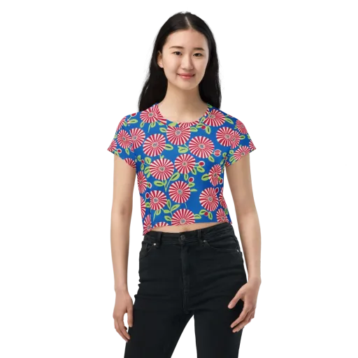 Radiant Garden Parade on a Crop Tee