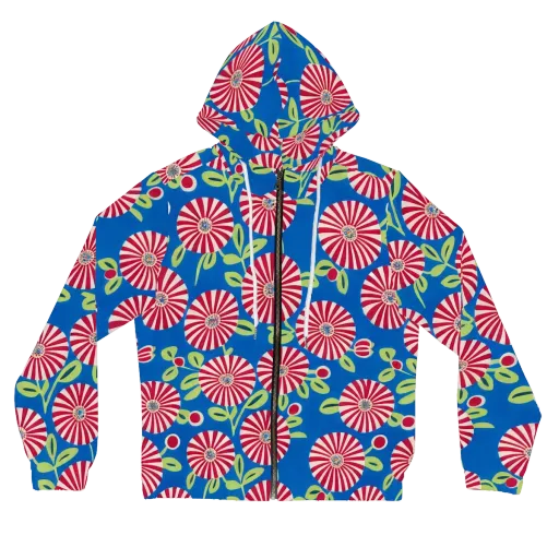 Radiant Garden Parade on a Women's Full-Zip Hoodie