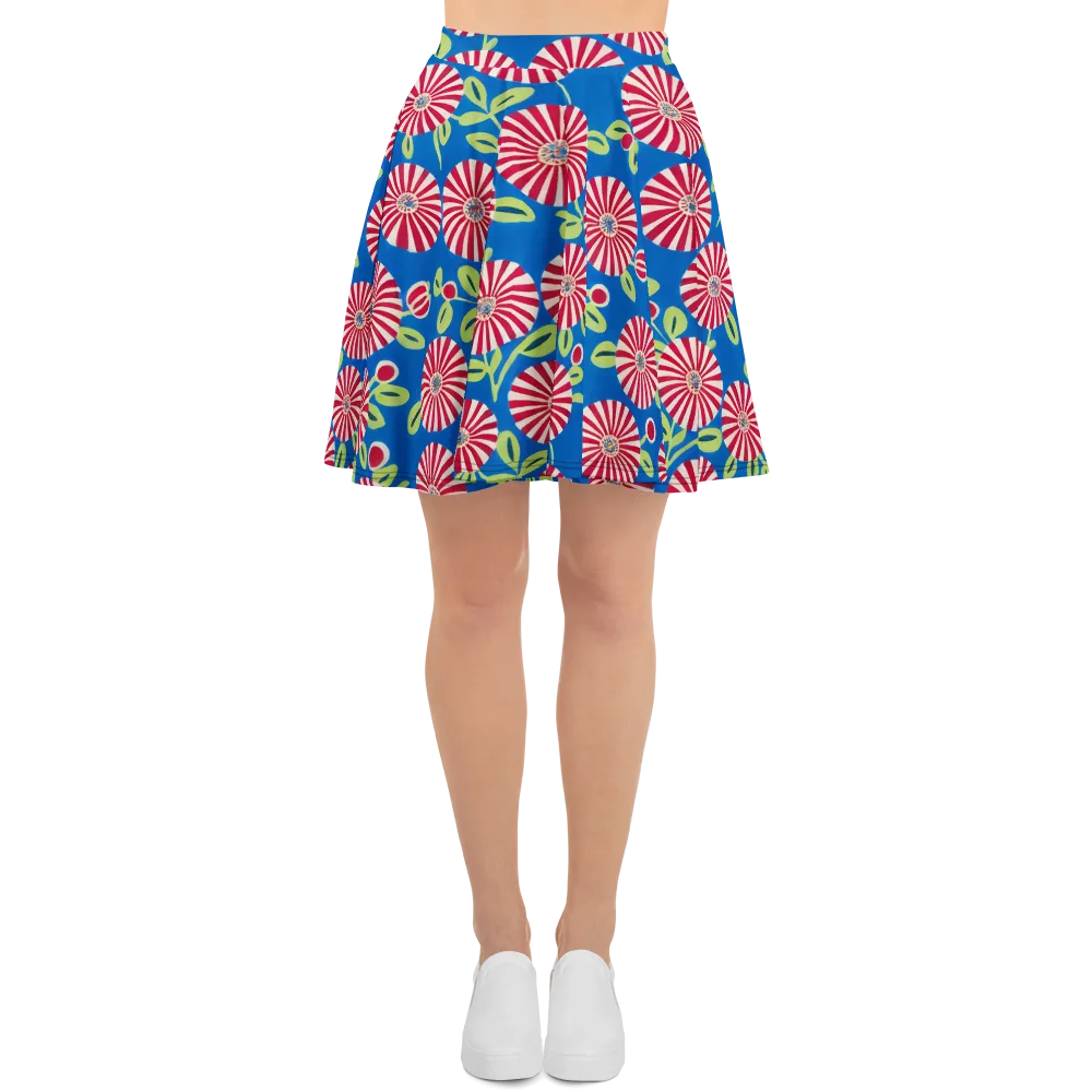 Radiant Garden Parade on Skater Skirt — Front