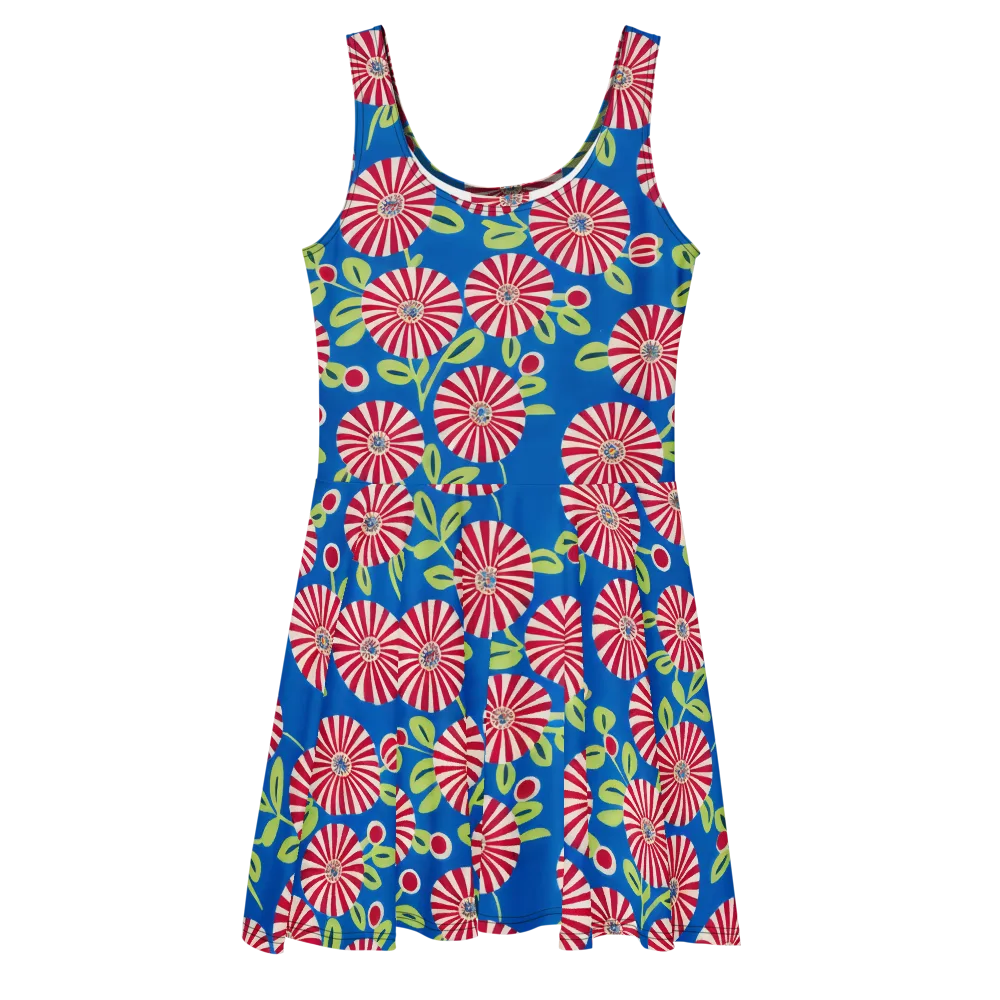 Radiant Garden Parade on Skater Dress — Front