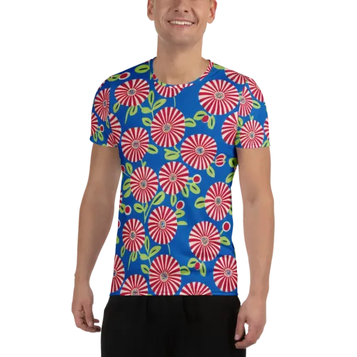 Radiant Garden Parade on a Men's Athletic T-Shirt